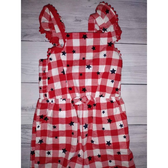 Cat And Jack Red Checkered Romper Size 2t - Picture 2 of 5